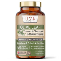 Time Health Olive Leaf Extract - Spanish Source - UK Made - Zero Additives - Pullulan (120 Count (Pack of 1))