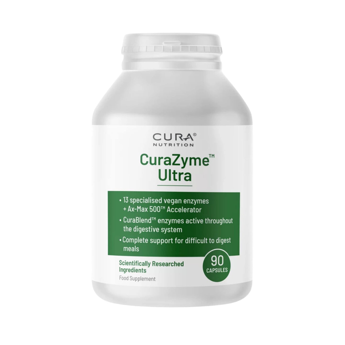 Cura Nutrition CURA NUTRITION - CuraZyme Ultra (90 Capsules) | for Sensitive Stomachs, Nutrient Supplements,Advanced Digestive Enzymes Supplement Blend, Gut Health Supplement, Easy Digest, Digestion Relief