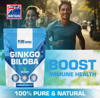 Ginkgo Biloba 6000mg - High Strength Vegan Tablets | Ginkgo Biloba 50:1 Leaf Extract,Gluten Free, GMO Free - Made in UK by Pure Source Nutrition (90 Tablets)