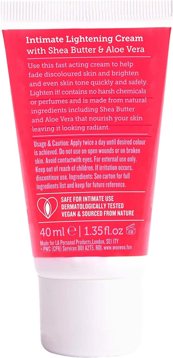 woowoo WooWoo Skin Lightening Cream for Evening Out Skin Tone - Intimate Natural Lightening Cream for Female & Male Private Areas - Bikini Dark Spot Removal - Women Body Parts Brightening - 40ml