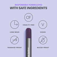 Wonderskin 1440 Longwear Purple Eyeliner Pencil - Waterproof, Sharpenable Eyeliner Pencil and Smudge Proof Deep Purple Eye Liner Pencils (Eggplant)