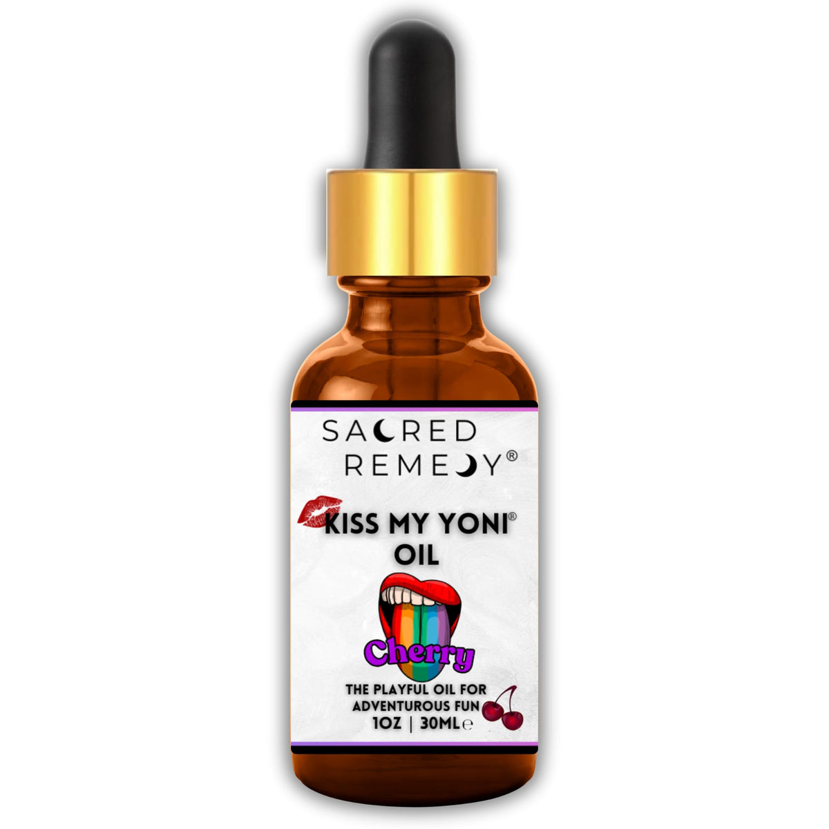 Kiss My Yoni Oil CHERRY Premium Body Lotion Rub. Non-Sticky, 30ml, Massage Oil. Vegan, Natural, Organic, Non-Toxic.