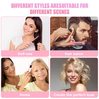 AOOWU 3 Pcs Slick Brush Set, Volume Creating Teasing Brush Set, Hair Styling Comb Set Include Bristle Hair Brush Double Sided Edge Brush Rat Tail Comb for Women Kids Edge Back Hair Smoothing (Pink)