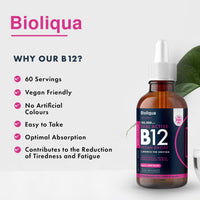 Balance ™ Vitamin B12 Liquid Drops - Vegan - High Strength 3000mcg - 2 Month Supply - 60 Servings - 18,000mcg per 60ml Dropper Bottle - Sublingual & Dual Action for Fast Absorption - Made in The UK by Balance