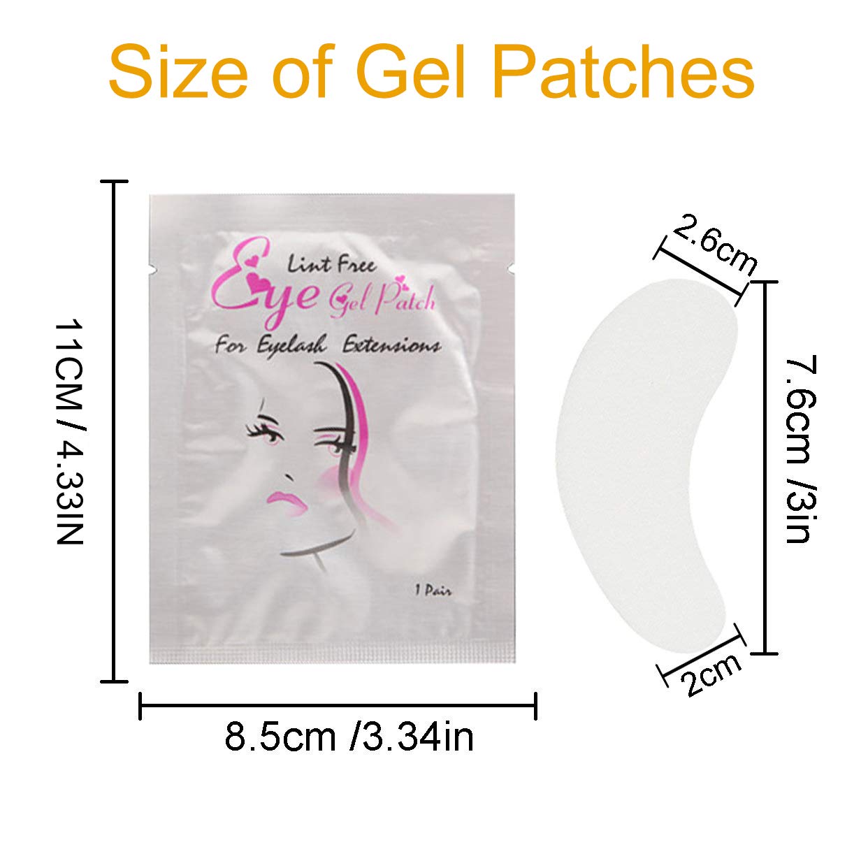 Under Eye Gel Pads, Jiasoval 50 Pairs Gel Eye Pads for Eyelash Extensions, Lint Free Under Eye Lash Pads, Eye Patch Pads for Salon and Individual Eye Lash Pads for Lash Extensions Pads