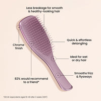 Tangle Teezer The Ultimate Detangler Chrome Hairbrush | For Wet & Dry Hair | Detangles All Hair Types | Reduces Breakage, Eliminates Knots | Two-Tiered Teeth & Comfortable Handle | Mauve Copper