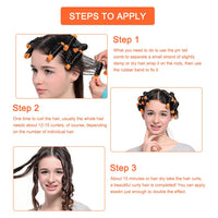 Hahhhha 24 Pieces Hair Perm Rods Cold Wave Rods,Perm Rods Set Medium Size Cold Wave Rods with Steel Pintail Comb Rat Tail Comb, Curly Rods Tools for DIY(orange)