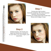 LOPHE Natural Freckle Pen for Face, Ultra-Fine Tip Realistic Freckles Makeup, Waterproof & Long-Lasting, Easy to Use & Remove, Coffee Brown (Slim Barrel), 1 Pc