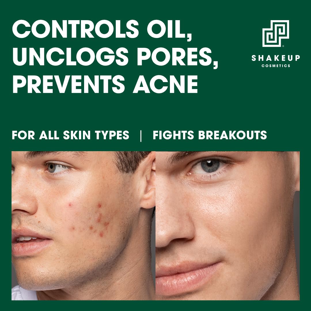 Shakeup Cosmetics Mens Face Toner - Glycolic Acid Exfoliating Toner for Men with Witch Hazel - Clarifying Skin Toner Reduces Pores, Oil and Ingrown Hairs, Fragrance Free, 200ml (Face 4ward)