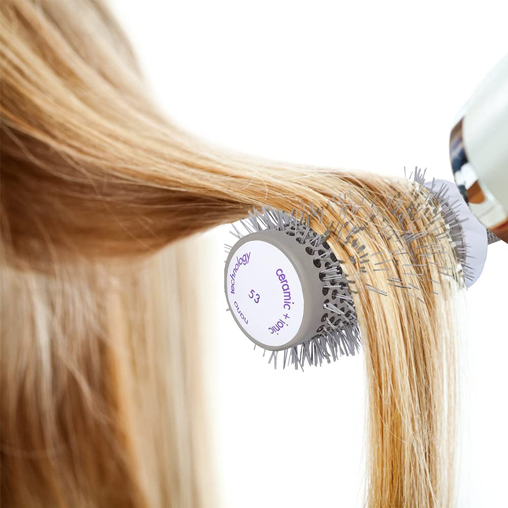 Aozzy 5pcs Ceramic Lonic Round Hair Brush Set for Blow Drying, Curling, Professional Salon Styling Brush Set, Barrel Hairdressing Brushes Sets, Hair Drying Brush Round Set (25mm 32mm 45mm 53mm）