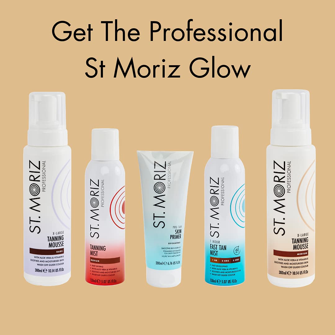 ST. MORIZ St Moriz Professional Instant Tanning Mist in Medium | Fast Drying Vegan Fake Tan Mist with Aloe Vera & Vitamin E | For Streak Free Medium Bronzed Glow | Dermatologically Tested & Cruelty Free | 200ml