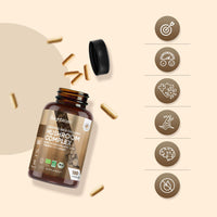 WeightWorld Organic Mushroom Complex | 180 Vegan Capsules | Lions Mane Mushroom, Cordyceps, Shiitake, Reishi, Chaga, Maitake & More | Added Turmeric & Ginger | Gluten-Free & Non-GMO | Made in EU