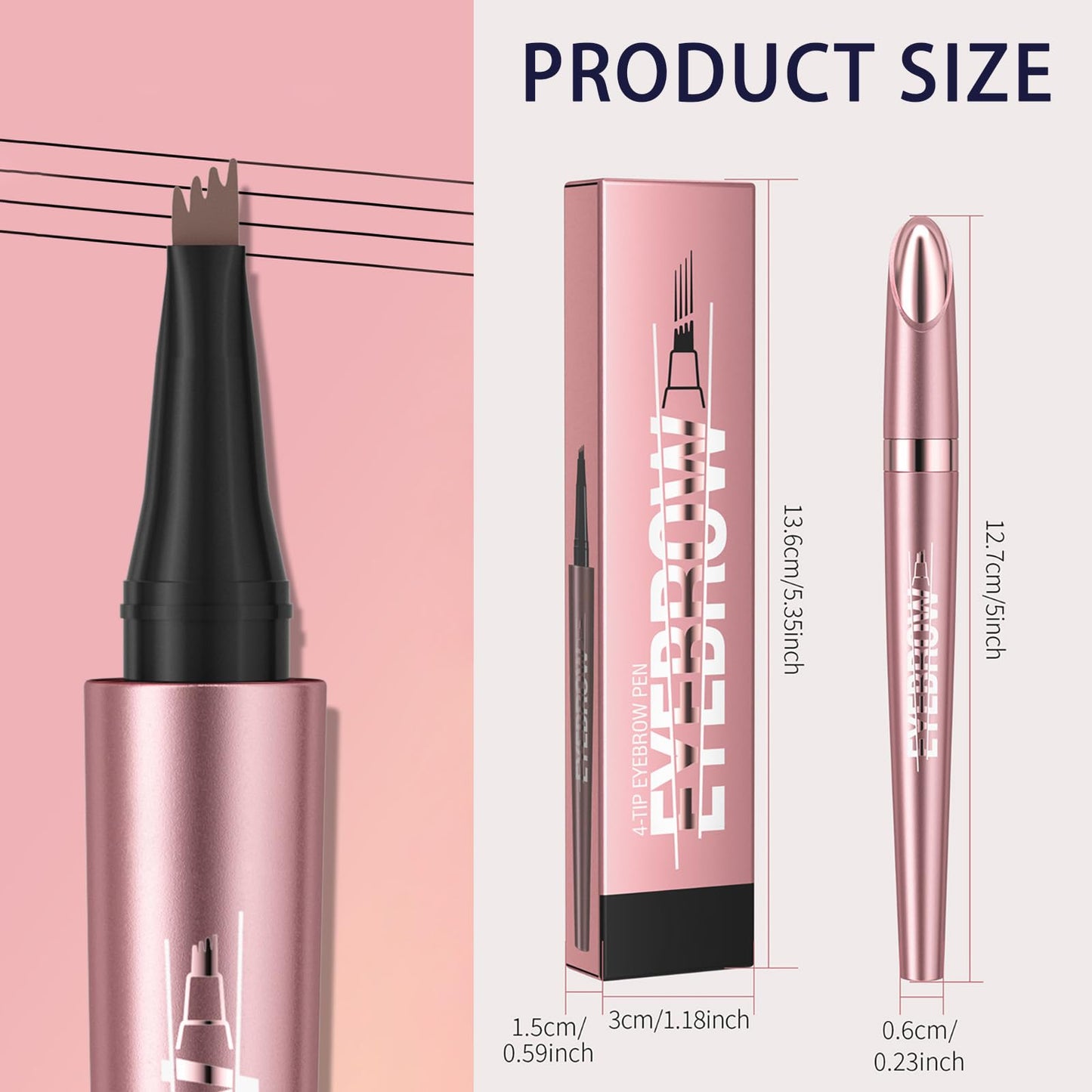 NatrLuxe 3D Waterproof Eyebrow Pencil – Magic Eyebrow Pen With 4-Tip Design, Dark Brown (02) – Long-Lasting Brow Tint For Flawless Makeup