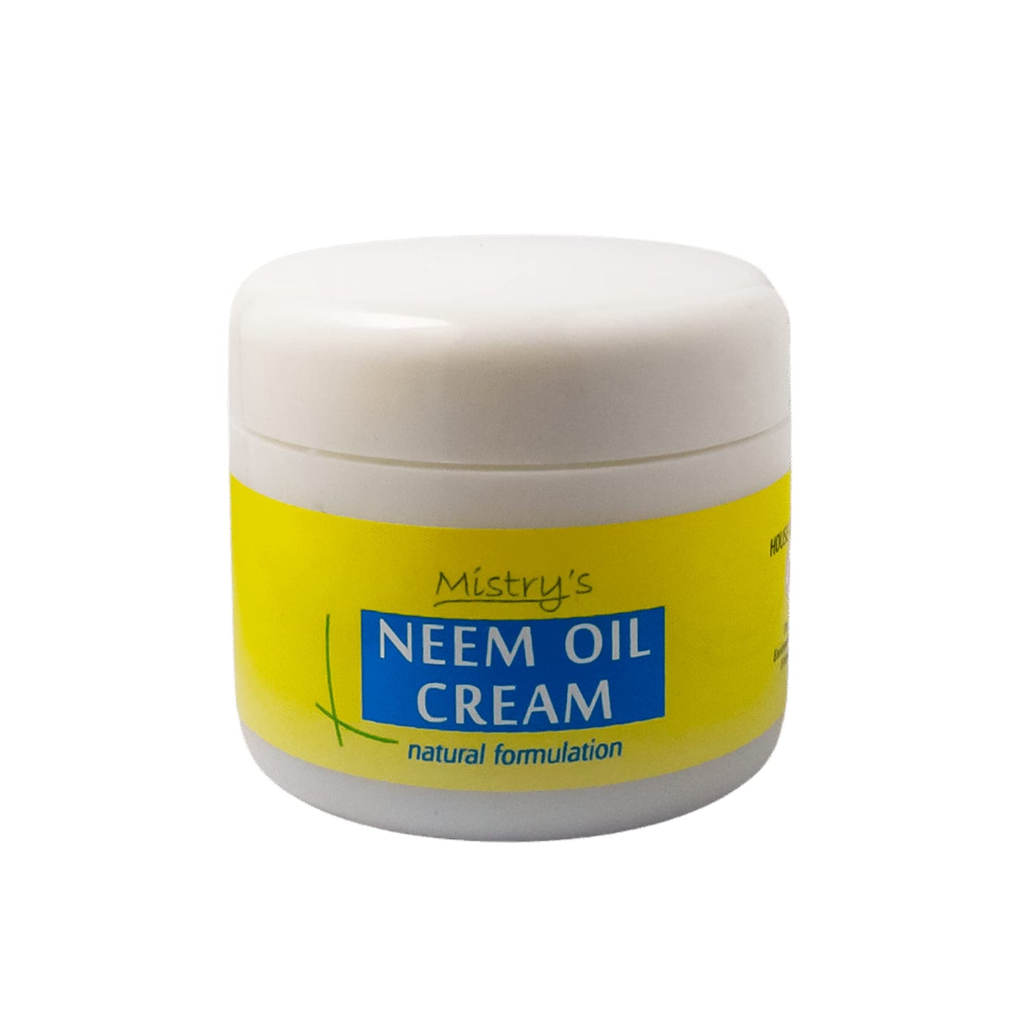 The House of Mistry Mistry's Potenised Neem Oil Cream 50g - Herbal Body Cream & Moisturiser, Gentle & Moisturising for Allergy Prone, Itchy, Sensitive Skin - Additive Free, Vegan,