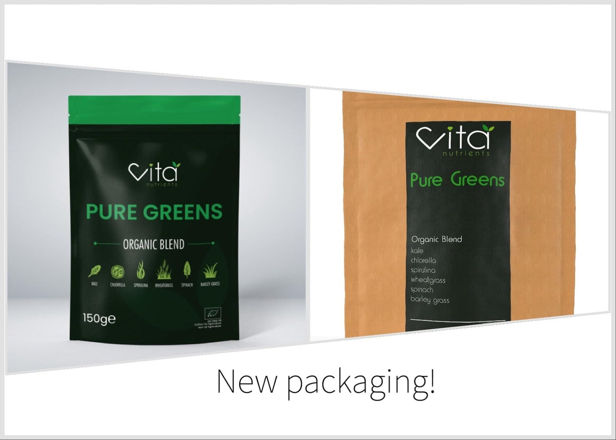 Vita Nutrients Pure Greens Superfood Powder 150g - Premium Organic Blend of 6 Plant Based Super Greens - Vegan & Gluten Free - Vitamin Fibre & Mineral Rich Formula - Made in The UK