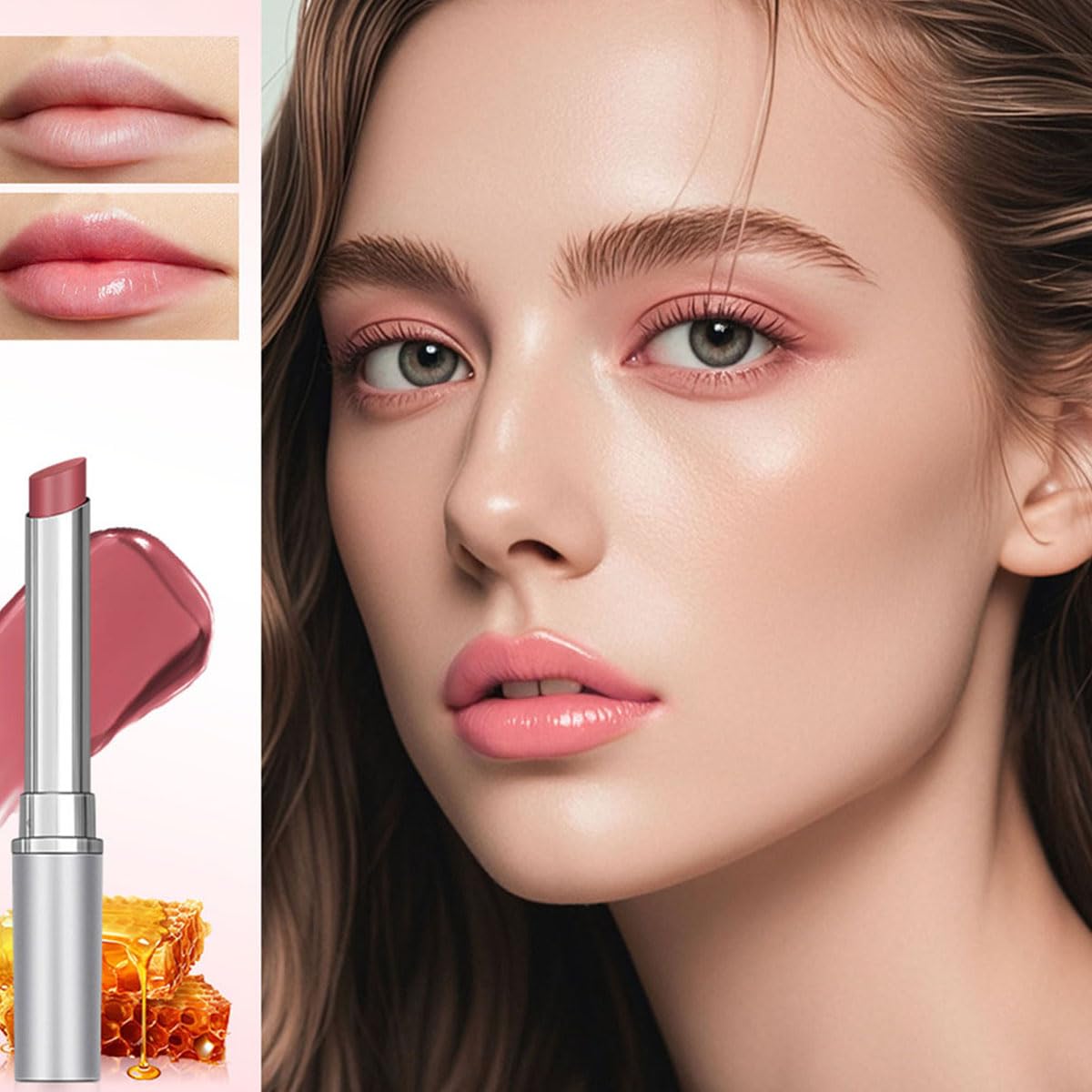 Baorder 2PCS Honey Lipstick Tinted Lip Balm, Hydrating Natural Glossy Black and Pink Lip Balm, Sheer Moisturizing Lipstick Makeup Lip Care for Repairing Dry Lips