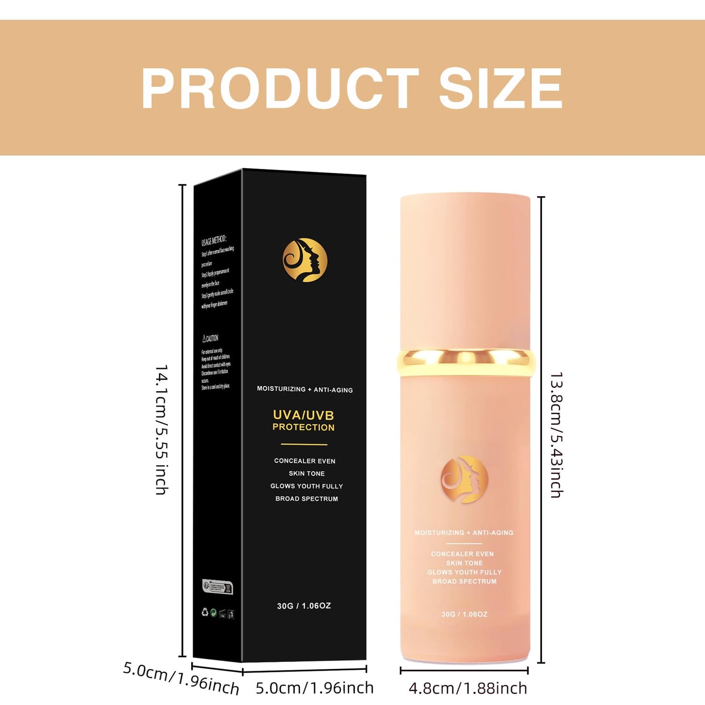 DOOCECIY Colour Changing Foundation, 4 In 1 Moisturizing Full Coverage Liquid Foundation, Moisturizing Anti-Aging