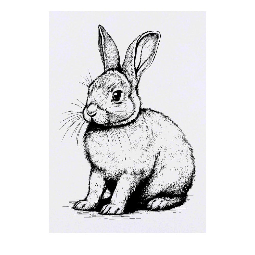 Azeeda 'Rabbit' Temporary Tattoo - Water Resistant, Skin-Safe, Non-Toxic Transfer (TO00062051)