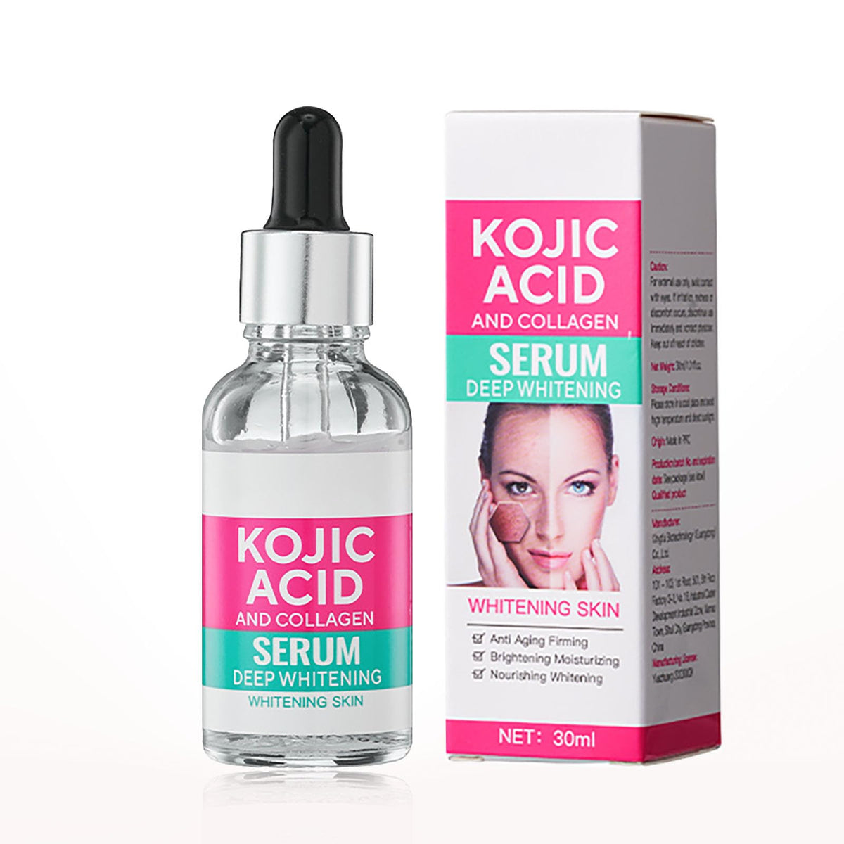ISBEAUSOLS Kojic Acid Serum - Collagen Face Serum for Skin Lig_htening - Anti Aging Face Serum - Dark Spot Correcting Glow Serum - Hydrating Serum - Facial Serum for Firming, Moisturising, Nourishing (30ml)