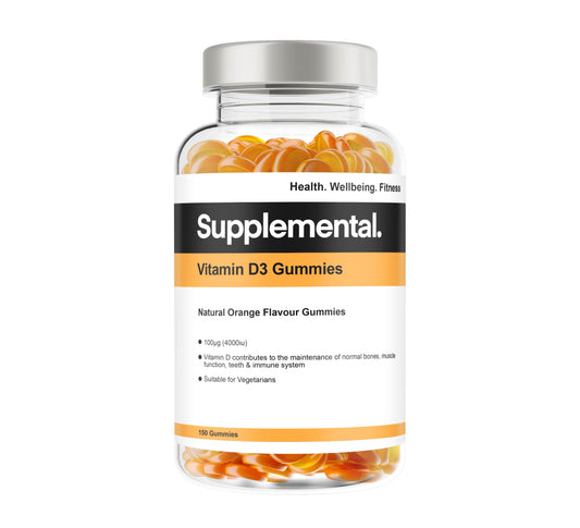 Supplemental Vitamin D3 Gummies - High Strength Orange Flavour, 150 Gummies. 5 Months Supply!