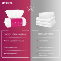 EYTEYL Disposable Face Towel 120 Count, Cotton Tissue Dry Face Wipes Skin Clean, Unscented and Ultra Soft Disposable Face Towelette for Washing Face, Makeup Removing (EF Pattern)
