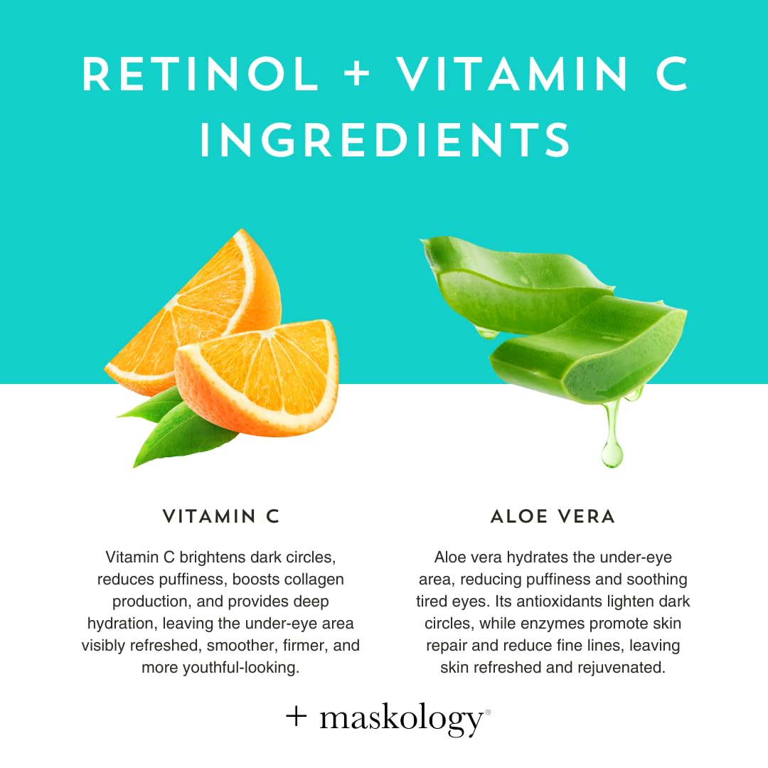 MASKOLOGY Maskology Retinol + Vitamin C Professional Under Eye Mask 3 Applications