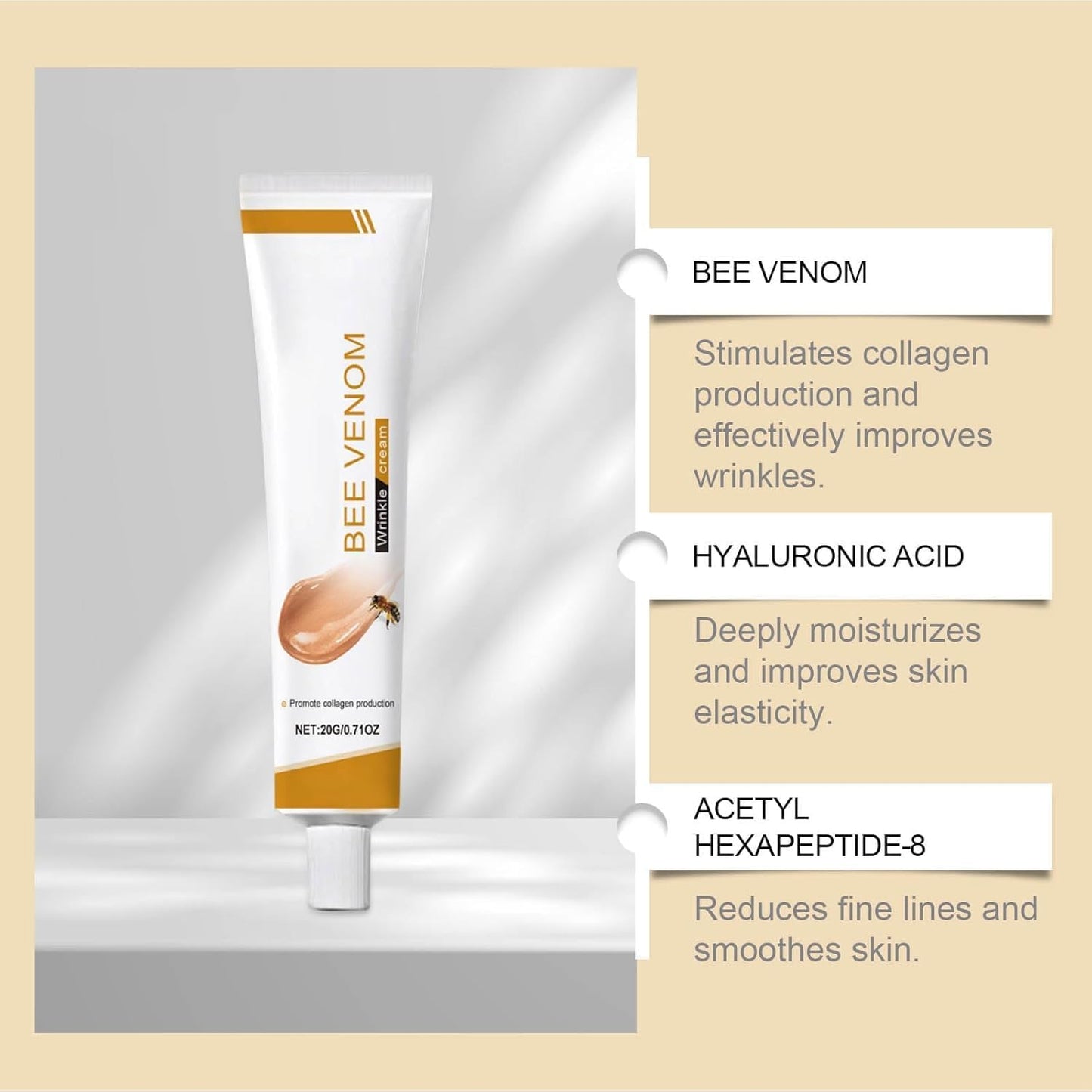 ALLILUYAA 2PCS Furzero Bee Venom Anti-Wrinkle Cream, Furzero Bee Venom Wrinkle Removal Cream, Anti-Wrinkle Moisturiser for Face and Neck, Bee Venom Anti-Wrinkle Cream for All Skin Types