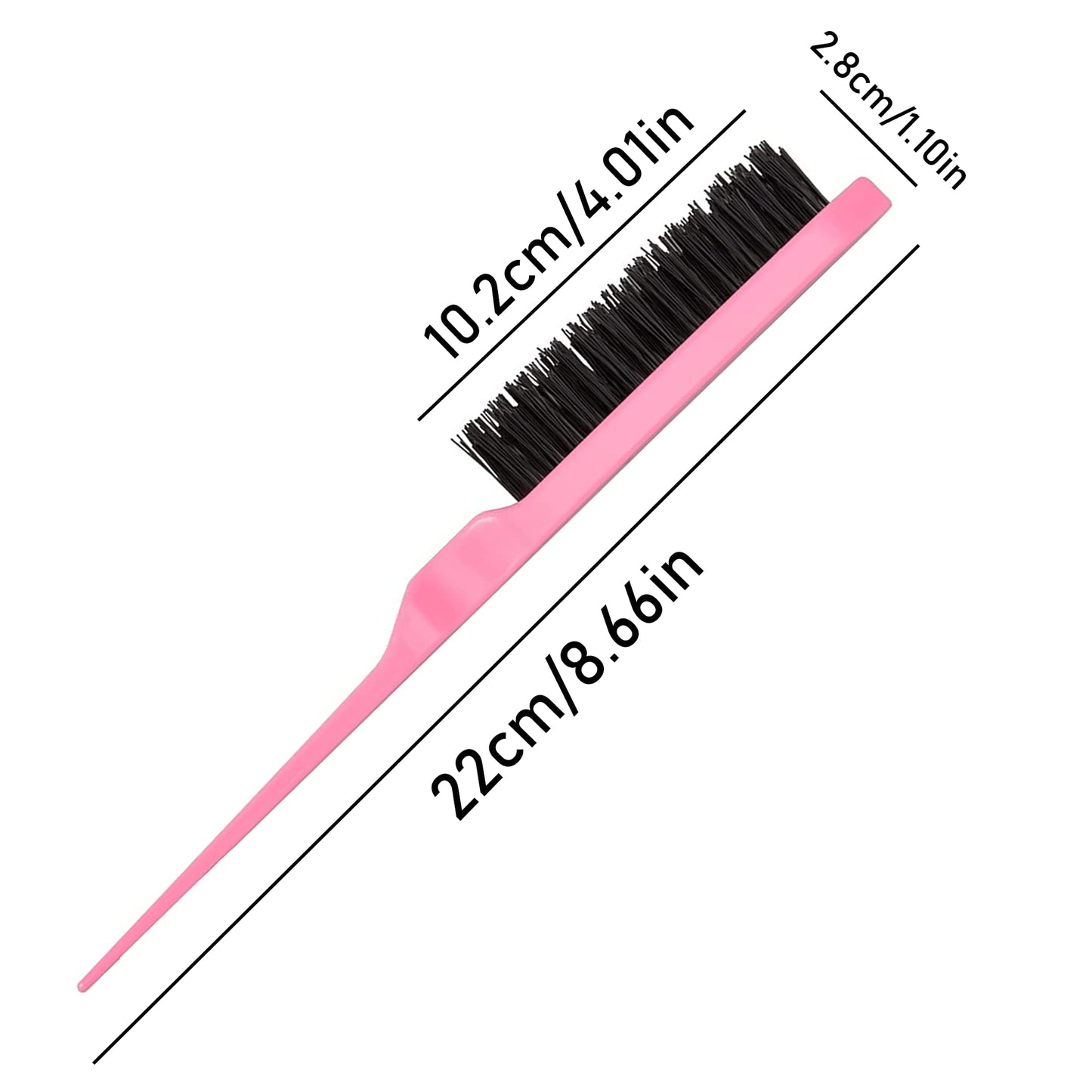 IRYNA 1 Pack Back Combing Brush Slick Back Hair Brush Three Row Nylon Teasing Brushes Backcomber Brush Smoothing Hair Brush for Home Beauty Salon