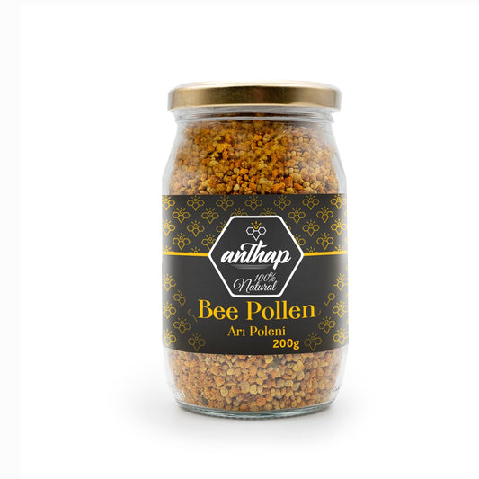 Anthap 100% Natural Bee Pollen, Bee Pollen Granules, Superfood, Boosts Vitality and Immunity, Sustainable Packaging, 200g