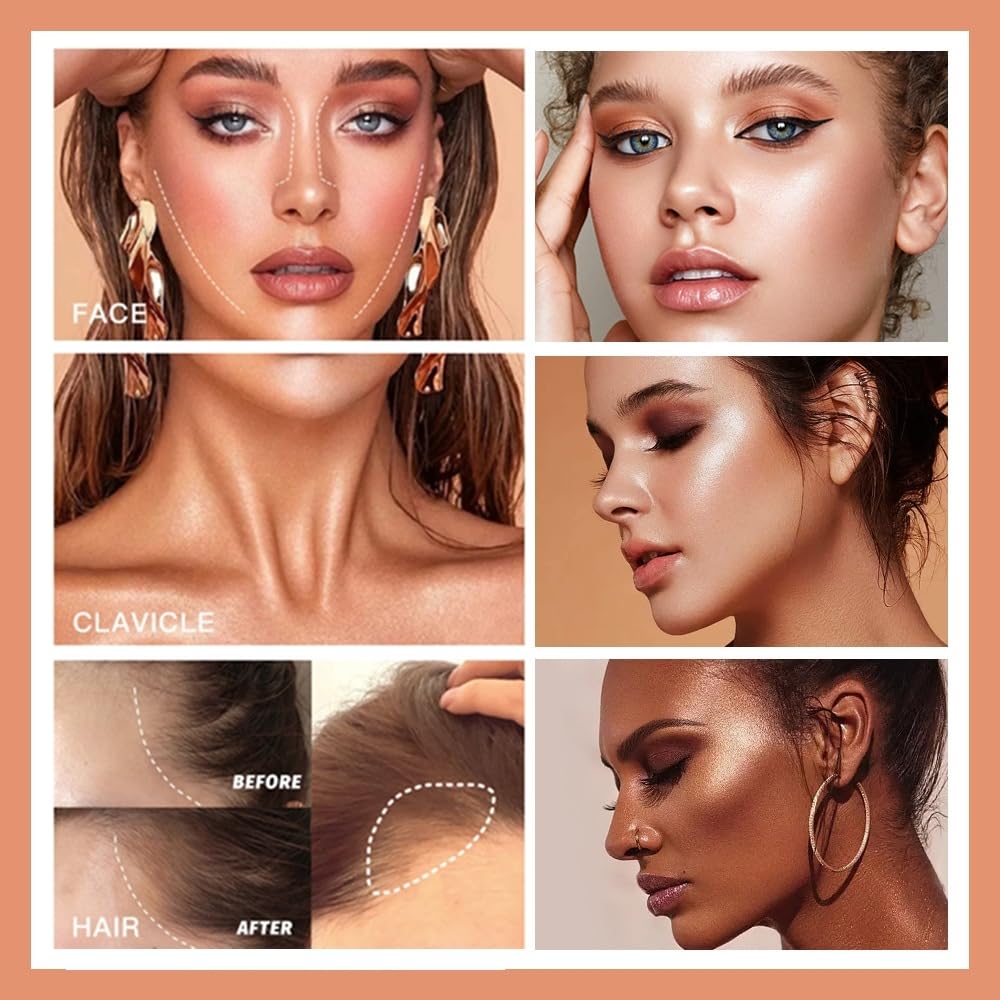 HOPHAT 3 Pack Liquid Contour & Highlighter & Blush Makeup Set