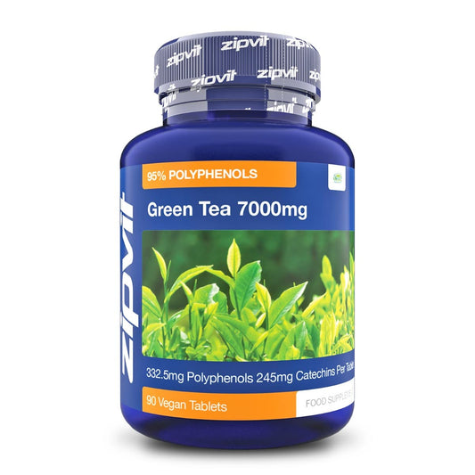 Zipvit Green Tea Extract 7000mg Antioxidant, 95% Polyphenols. 90 Vegan Green Tea Tablets. 3 Months Supply.