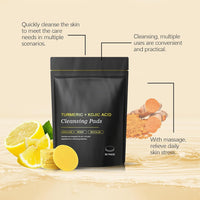 WujialingMM Turmeric Kojic Acid Cleansing Pads, 30PCS Turmeric Face Scrub Pads with Vitamin C, Turmeric Cleansing Pads For Facial Cleansing And Exfoliation