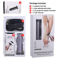 Electric Foot File for Hard Skin (Speed Adjustable) with 60pcs Replacement Pads, Powerful Electric Callus Remover Pedicure Hard Dead Foot Skin Removal Machine Women Men Use (Gray)