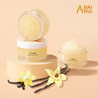 ANAI RUI ANAiRUi Lip Scrubs Exfoliator Moisturizer, Lip Sleeping Mask Sugar Lip Scrub, Lip Mask Overnight for Lip Line Wrinkle Treatment, Lip Balm for Dry Chapped Lines Lips, (Vanilla & Collagen, Peptide)