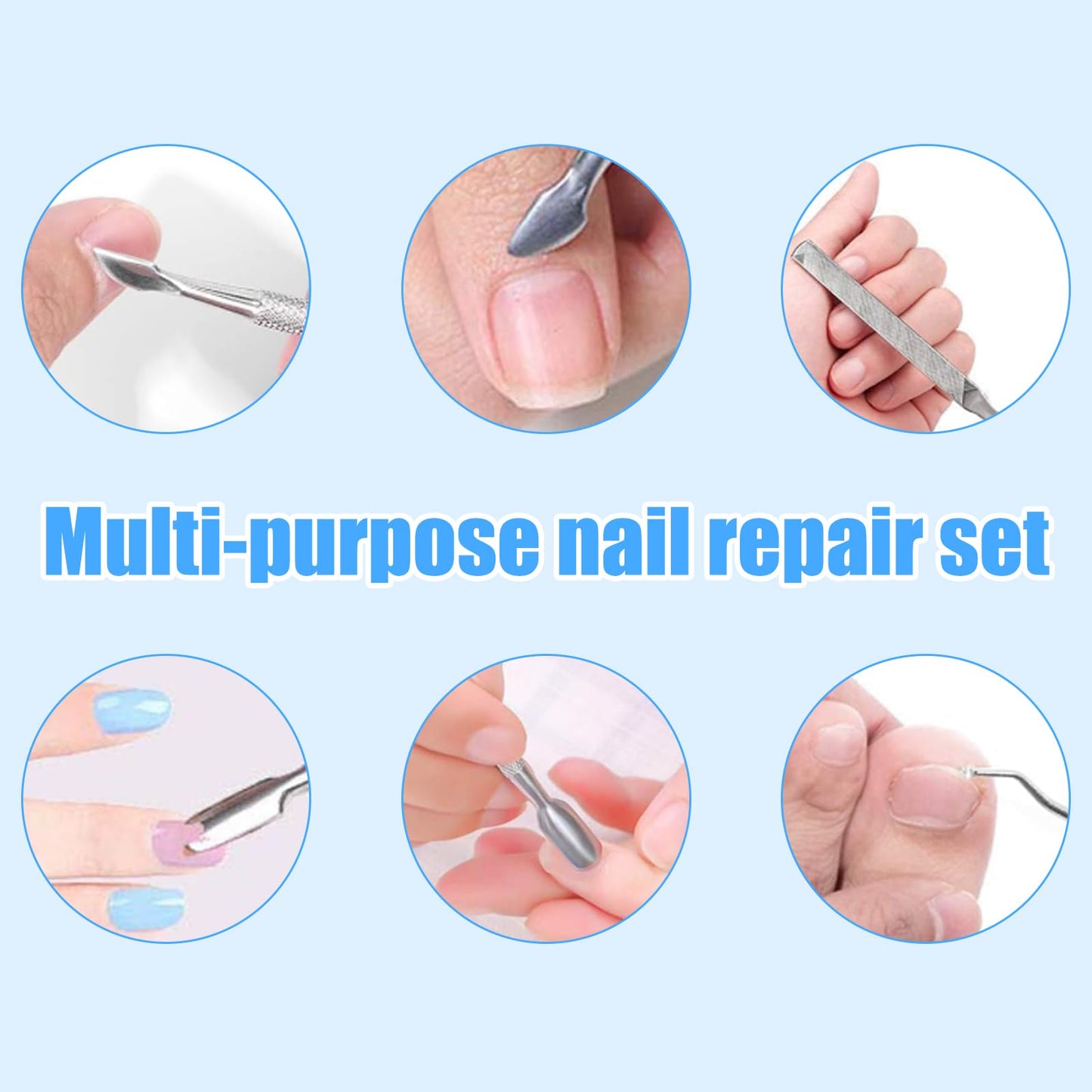 Professional Ingrown Toenail Treatment Kit, Podiatry Tools with Corrector Braces,Nail File and Lifter,Pain Relief Patches,Curved Toenail Corrector for Women Men