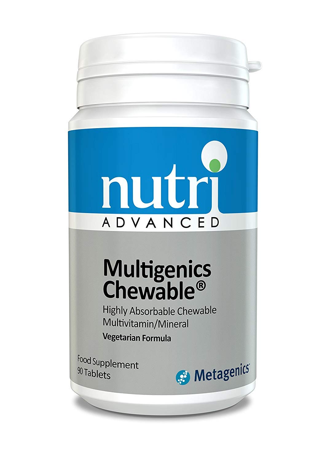 Nutri Advanced - Multigenics Chewable Multivitamin and Mineral Complex - Suitable Children Aged 2+ - 90 Tablets