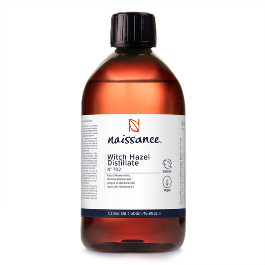 Naissance Distilled Witch Hazel (no. 702) 500ml - Pure, Natural, Cruelty Free, Vegan - Cleansing & Toning - Aromatherapy, Skincare and DIY Beauty Recipes