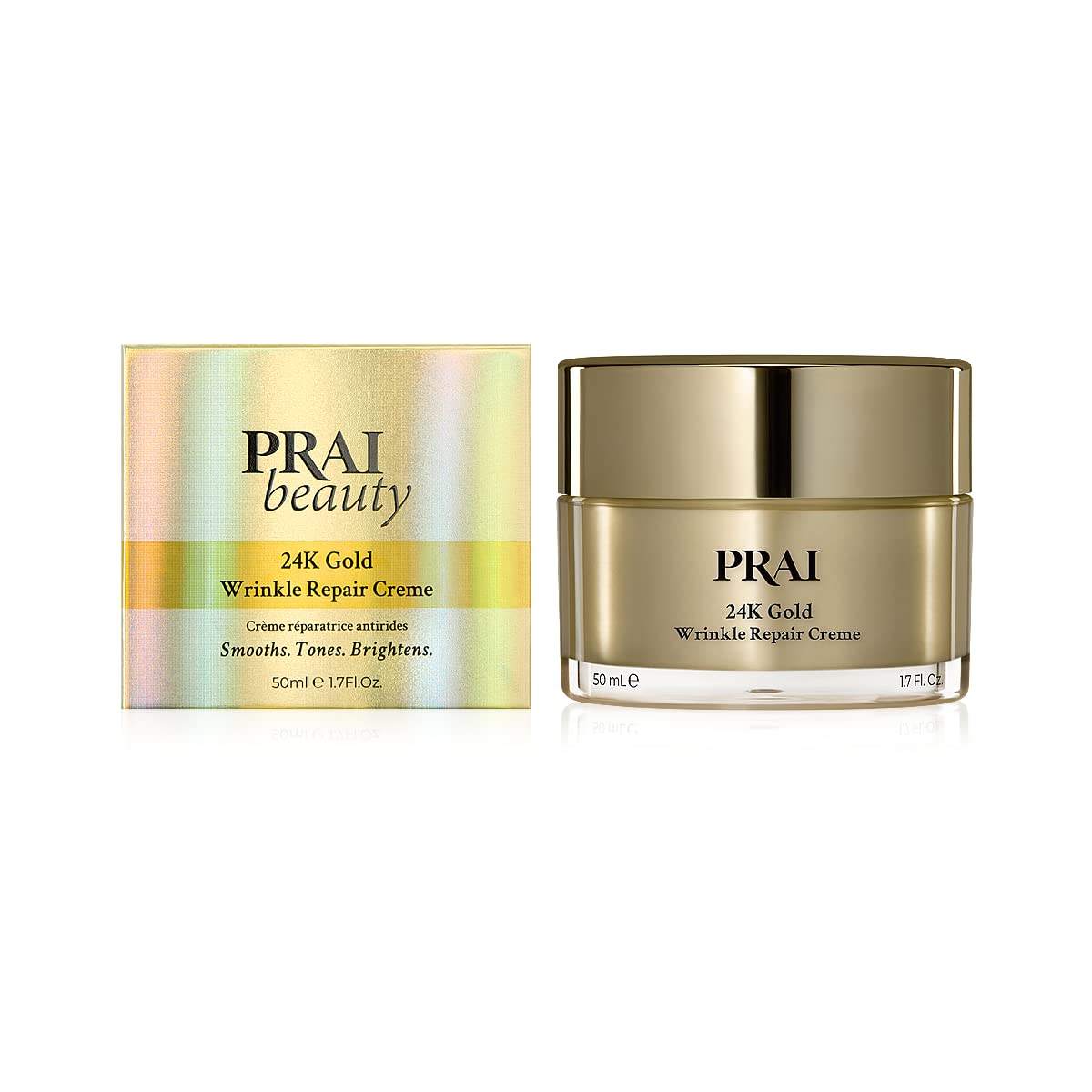 PRAI 24K Gold Wrinkle Repair Night Creme (50ml) - Ultimate Solution for Fine Lines, Dullness, Wrinkles, and Dark Spots - Anti Aging Formula Revitalize the Skin While You Sleep