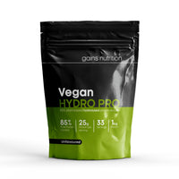 Gains Nutrition GN Vegan Hydro Pro Hydrolysed Protein Powder | 1kg Unflavoured Pea Protein Powder - Hydrolysed Plant Based Protein Powder | 25g Vegan Protein per Serving | Pea Protein Isolate | Non-GMO & Gluten Free