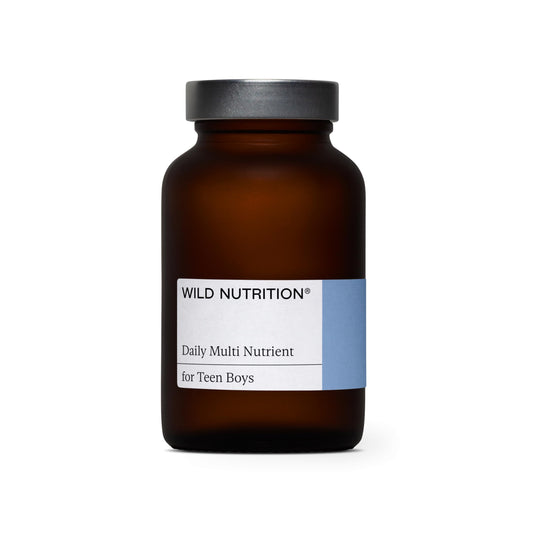 Wild Nutrition Food-Grown® Daily Multi for Teen Boys, Natural & Ethical Multivitamin Kids Vitamins with Vitamin B, Vitamin D - Optimal Health for Teen Boys - 60 Capsules