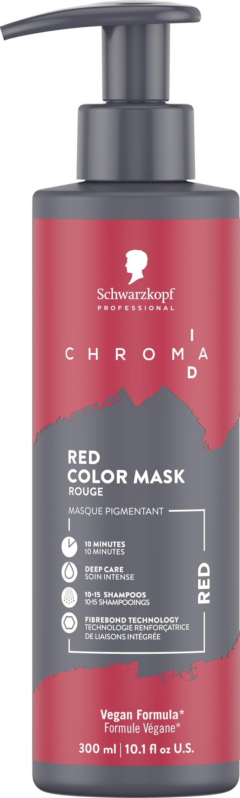 Schwarzkopf Professional CHROMA ID Bonding Color Mask Semi Permanent Mix And Tone Color System Toning Enhancing Refreshing Intense Care Deep Conditioning Shine Vegan Formula Red 300 ml