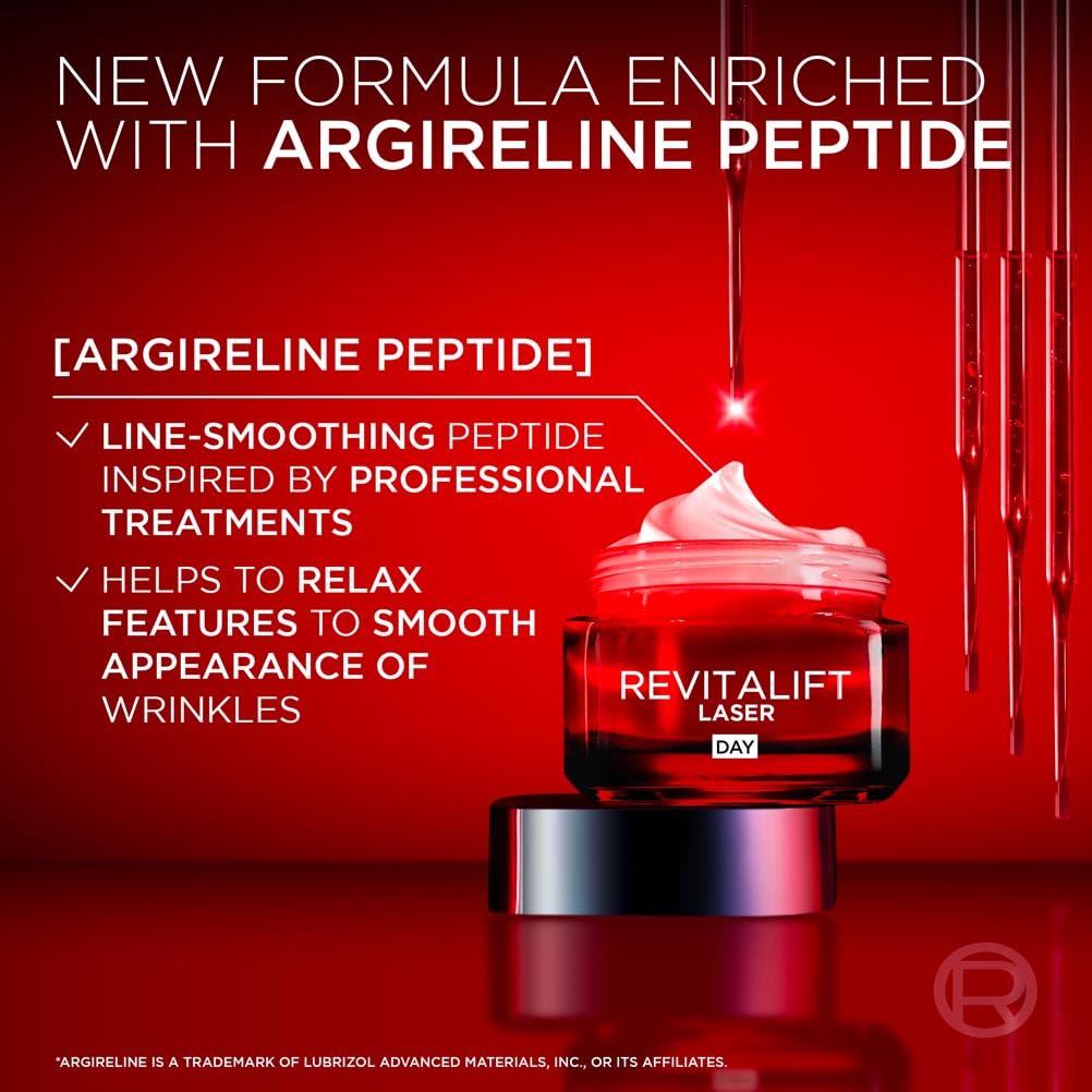 L'Oreal Paris L’Oréal Paris Laser Renew Triple Action Anti-Ageing, Skin Retightening Day Cream, Visibly Reduce Wrinkles & Fine Lines; Moisturises, Firms & Brightens Skin; Retinol, Hyaluronic Acid & Vitamin C, 50ml