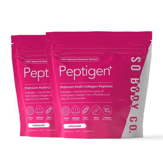 SoBodyCo Premium Collagen Supplements for Women & Men, 5 Types of Collagen Powder, Peptigen, Collagen Peptides, Marine Collagen, Hydrolysate Powder, Multi-Collagen, 60 Days Supply, Peptigen