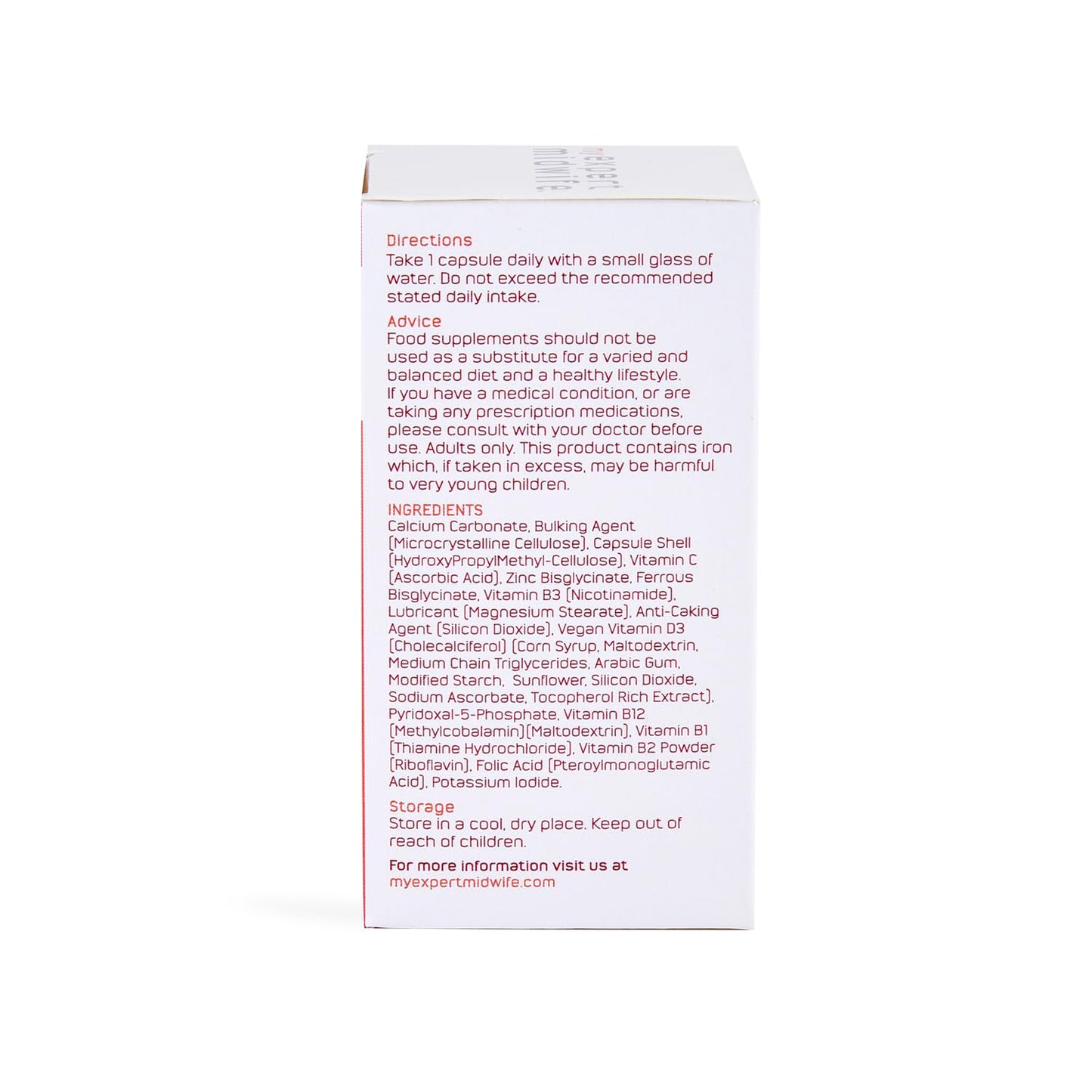 My Expert Midwife All in One Pre-Conception & Pregnancy Women's Vegan Supplements, 12 Essential Prenatal Vitamins & Minerals, 60 Capsules, 2 Months Supply