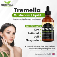 Feel Supreme - Tremella Liquid Extract - Wood Grown Mushroom Extract Supplement for Skin Health and Hydration - Mushroom Supplement, Mushroom Gifts, Supplements for Men and Women - 60ml