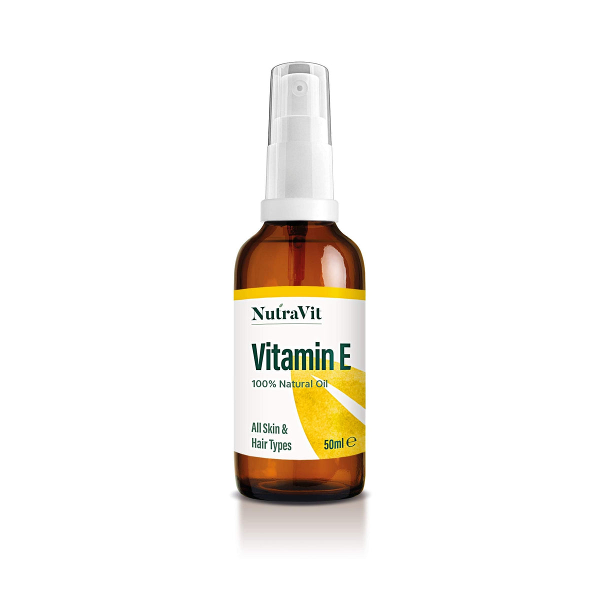NutraVit - Vitamin E Oil | 100% Natural Vitamin E Oil - 50ml - 1,333 IU/ml - Vitamin E Oil for Hair, Skin, Face, Stretch Marks & Cuticles - Natural, Vegan, Hexane Free, Cruelty Free & Non-GMO