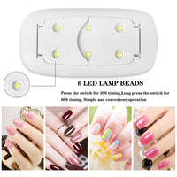 BAQI Mini UV LED Nail Lamp, Portable 6W USB Nail Dryer, Polish Curing LED Manicure Tool, Gel Light Mouse Shape Pocket Nail Art Tool for Home and Salon Use, Pink