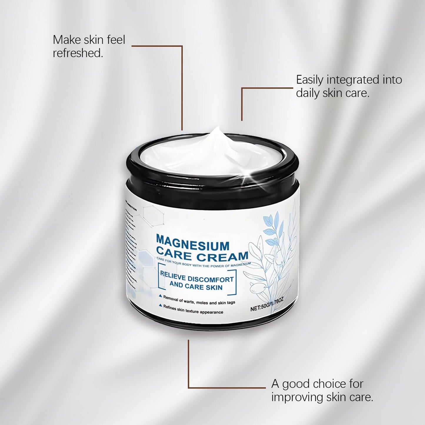 Magnesium Cream, Skin Treatment Cream, Gentle Repair Care, Effective joint Relief Pa-in for Whole Body, Highly Concentrated Magnesium for All Skin Types