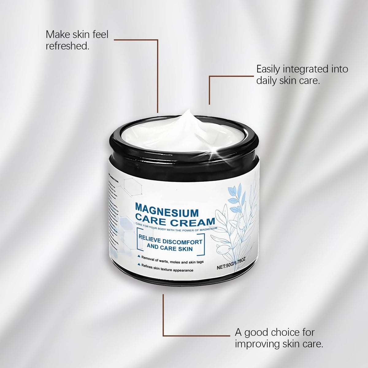 Soneat Magnesium Cream, Skin Treatment Cream, Gentle Repair Care, Effective joint Relief Pa-in for Whole Body, Highly Concentrated Magnesium for All Skin Types