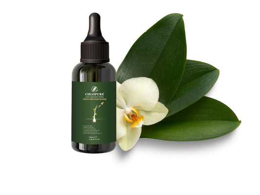 CHLOPURE CHLO-GRO Hair Elixir - Hair Growth Serum, Promotes Thicker, Fuller Growth, Natural Scalp Serum for Men & Women with Argan Oil, Panthenol & Vanilla Extract - 100ml
